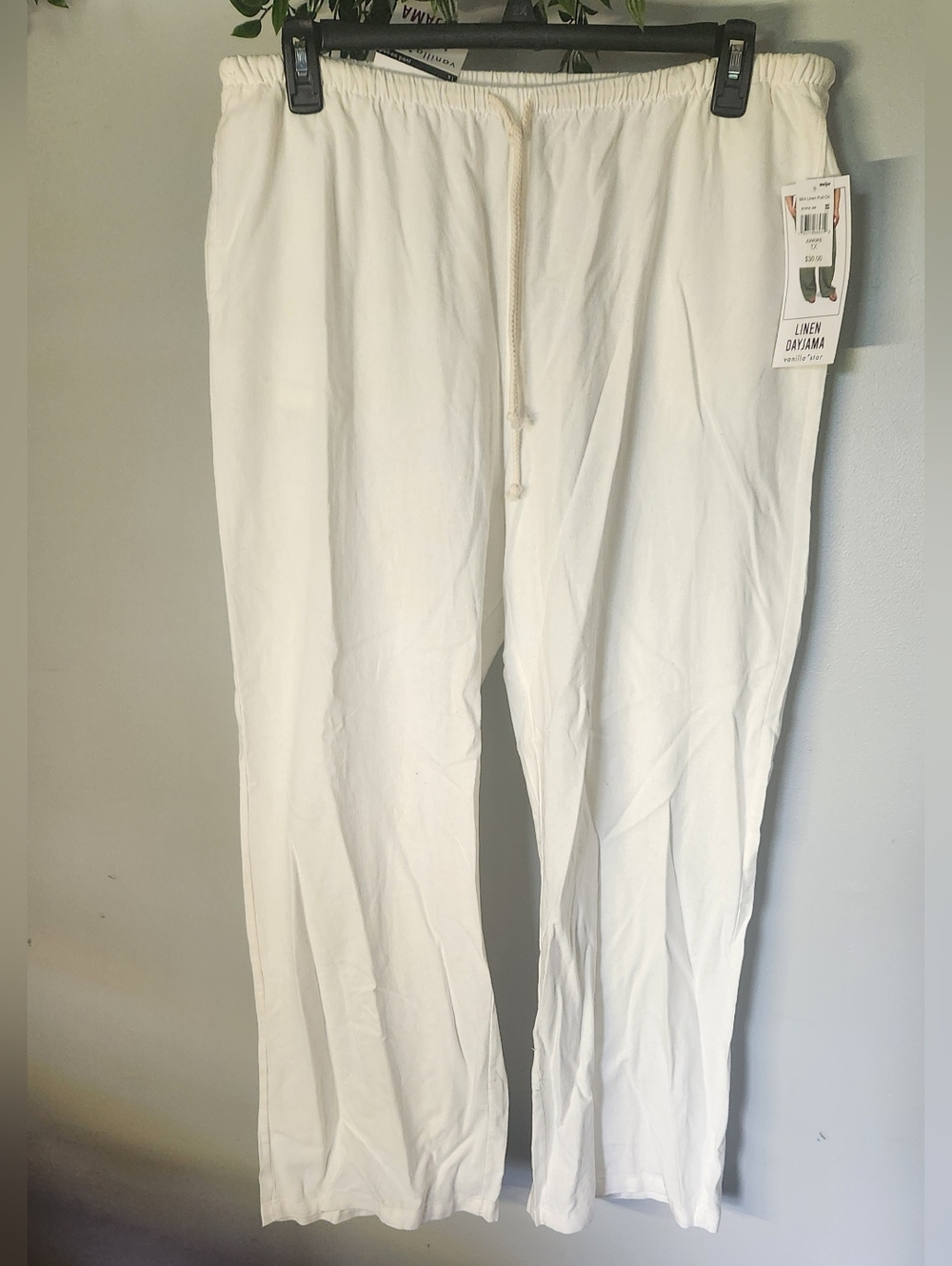 Vanilla Star Bright White Summer Linen Pants